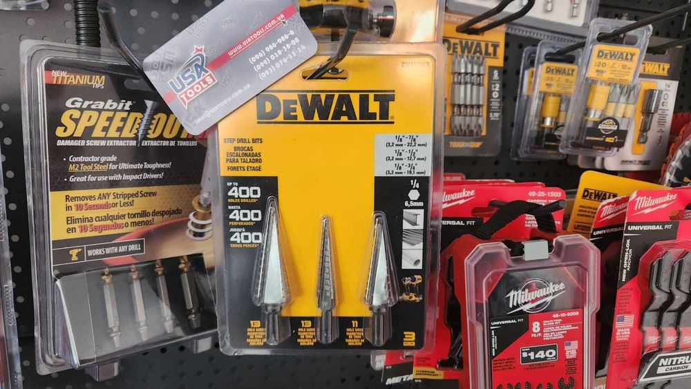 Набір з 3 ударних ступінчатих сверл по металу 3.2-22.2 мм DeWALT