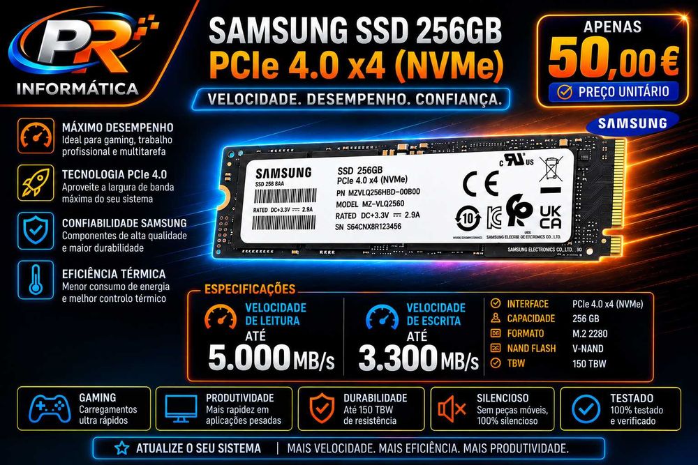 Samsung SSD 256 GB PCIe 4.0 x4 (NVMe)