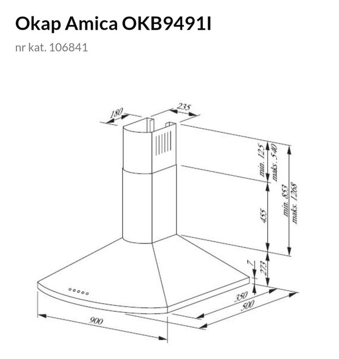Używany okap Amica OKB 9491 l