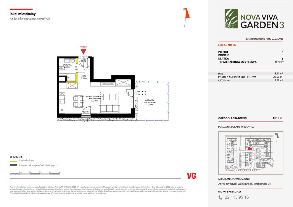1-pokojowe mieszkanie 30 m² + ogródek - Widok 2