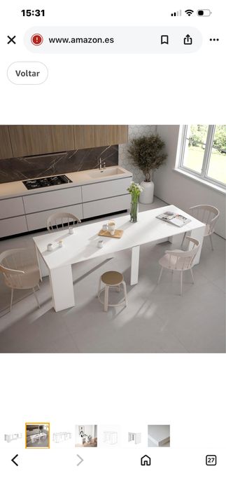Mesa branca extensivel