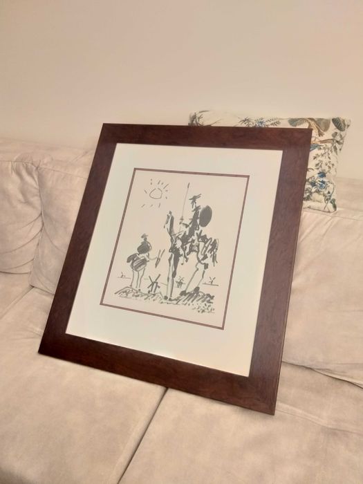 Pintura a Carvão,  D. Sancho e D. Quixote de la Mancha - Picasso