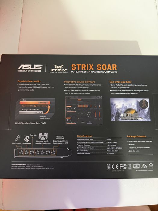 Placa de Som Asus Strix Soar 7.1 PCI-e