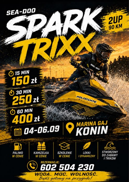 Wynajmij SEA-DOO SPARK TRIXX! Skuter wodny
