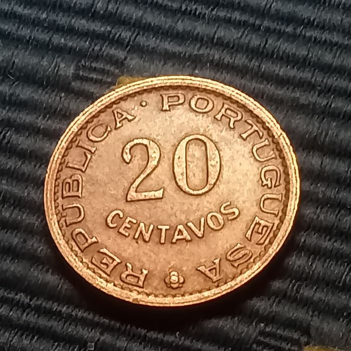 moeda 20 centavos mocambique bronze 1973
