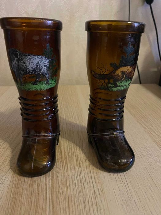 Коллекционные рюмки-сапоги СССР — охотничий набор, винтаж