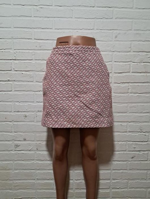 Теплая мини юбка с карманами Promod гусинач лапка