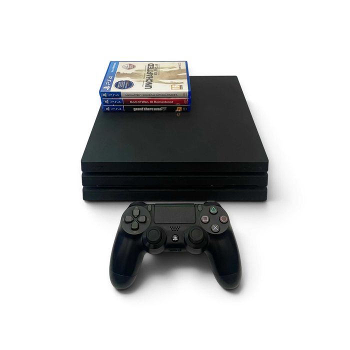 Sony PlayStation 4 Pro 1TB Model CUH-7116B + Pad + 4 Gry