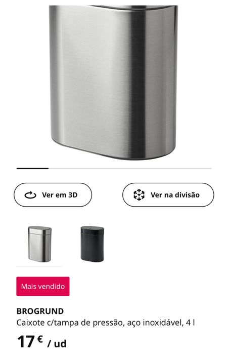 Balde lixo 4L inox escovado