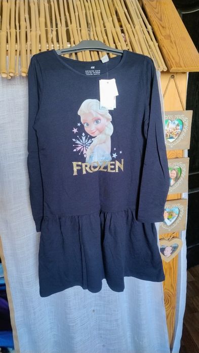 Сукня, плаття, з довгим рукавом, hm, h&m, Disney, Ельза, холодное серце, крижане серце, 134-140