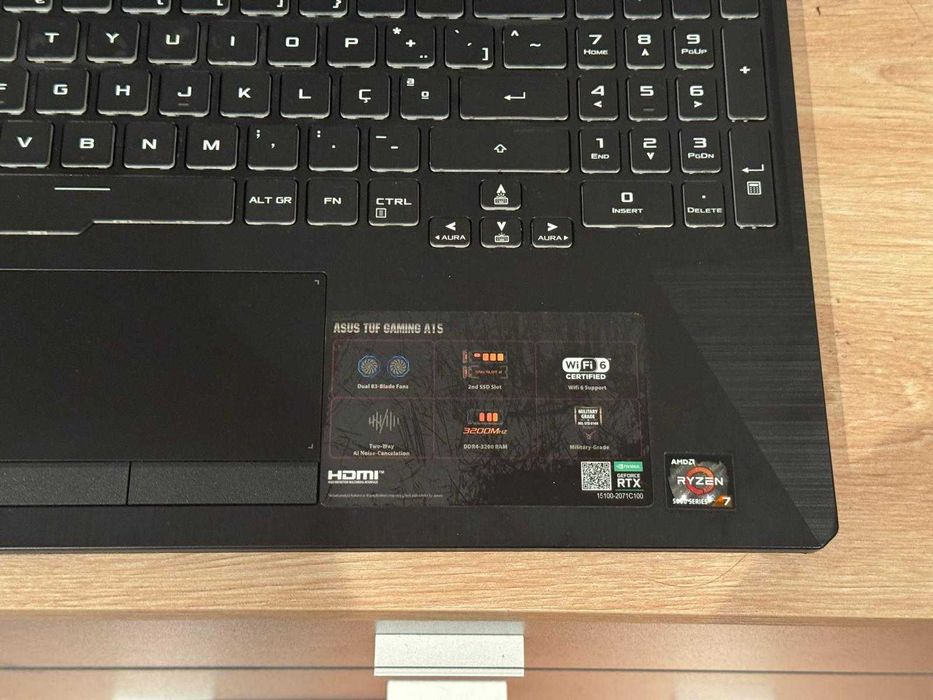 Portátil ASUS TUF GAMING A15 FA506QM RTX 3060, R7, 16GB, 512GB, 144HZ