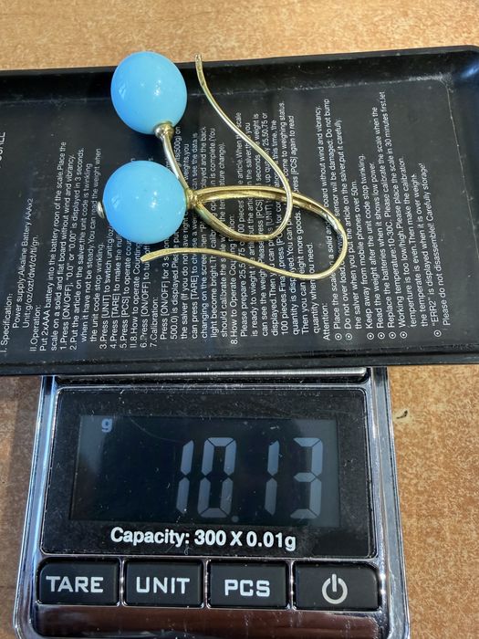 Зрлоті італійськи сережки з бірюзою