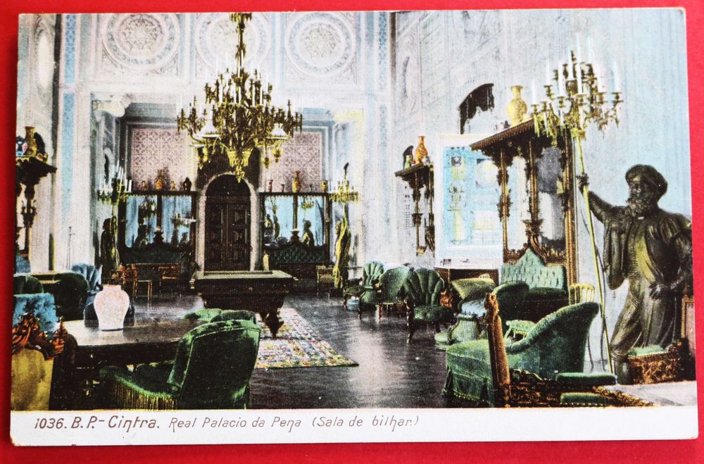 Sintra Palácio da Pena Sala Bilhar postal com cor