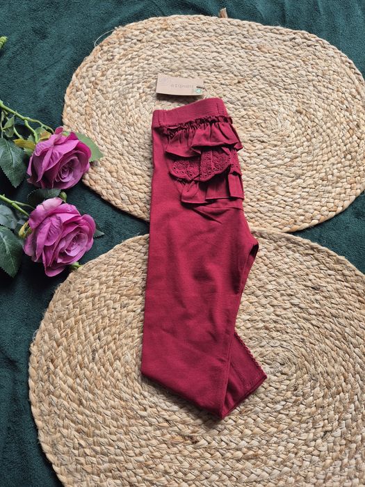 Newbie * nowe * legginsy * z falbanka * 92