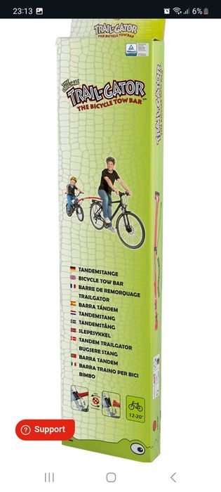 Trail Gator Atrelado de bicicleta Tandem Tow Bar