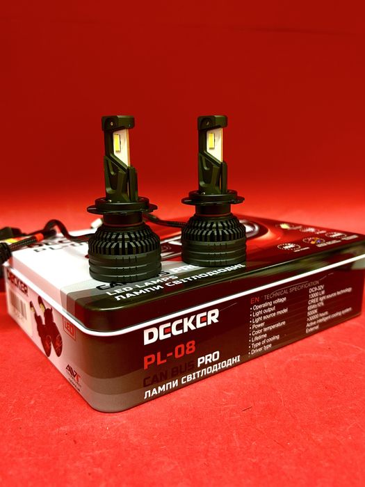 Лед лампи Decker PL-08 65Вт! Температура 5000К 9-32 CanBus Яскраві лед