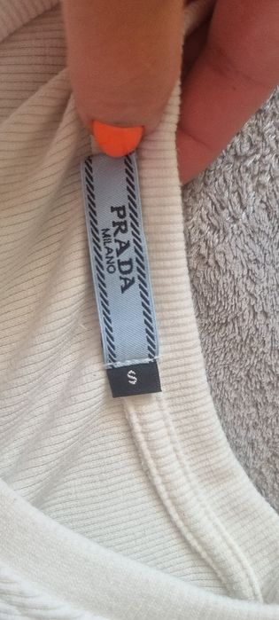 Top damski prążkowany bawełniany oryginalny Prada S