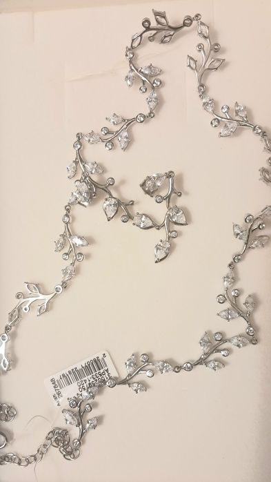 Zestaw srebrny naszyjnik + kolczyki APART Próba 925