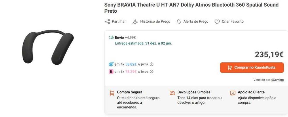 Sony BRAVIA Theatre U Dolby Atmos® Neckband HT-AN7