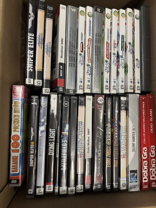 Gry pc, 31 szt, Sims, Battlefield 3 i 4, Star Wars itp