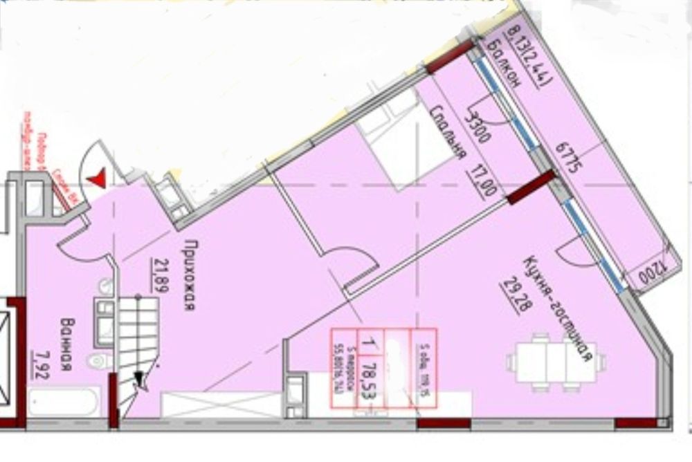 2-комнатная квартира по адресу ул. Спортивная (площадь 80 м²) - Atlanta.ua - фото 24