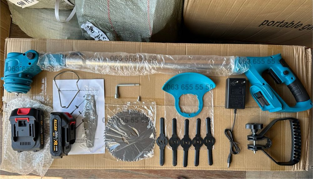 Аккумуляторная газонокосилка (триммер, мотокоса) для скашивания травы