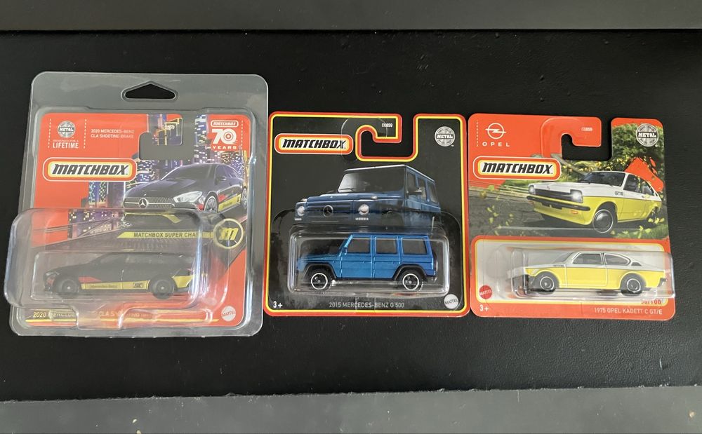 Zestaw 3szt matchbox mercedes SC, mercedes g500, opel kadett