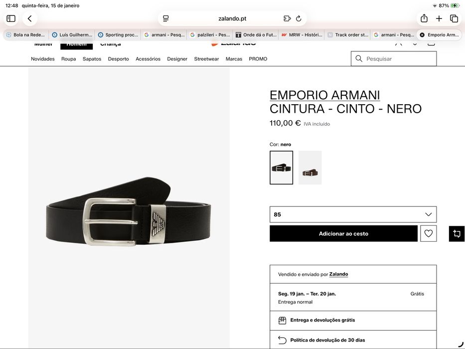 Cinto Armani pele