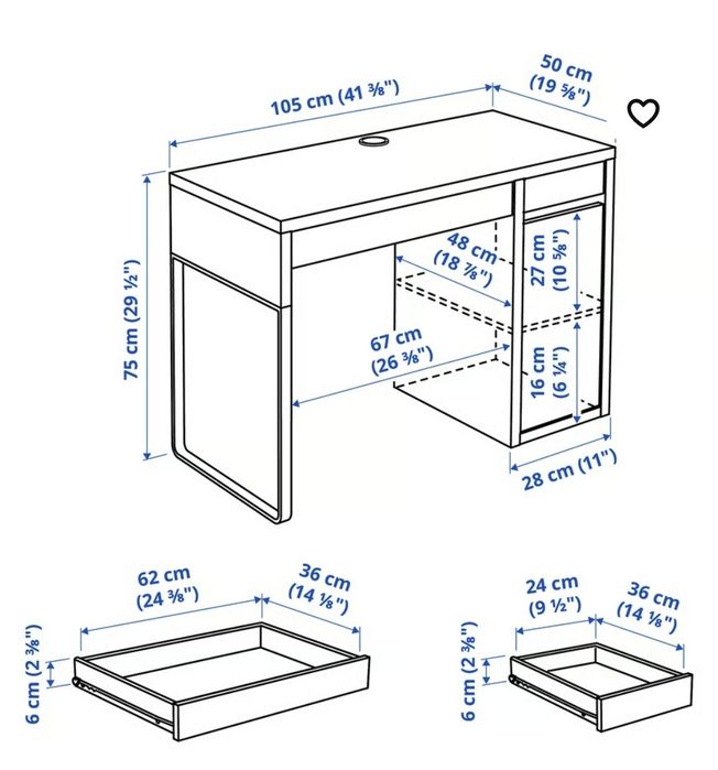 Secretária Micke Gama Branca, IKEA