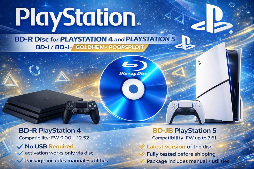 Диск PS4 , PS5 BD-R диск для PlayStation 4 и PlayStation 5 (BD-JB / BD