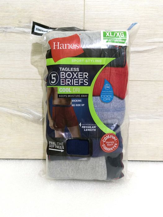 Hanes COOL DRY трусы мужские размер XL цена за упаковку 5 штук.