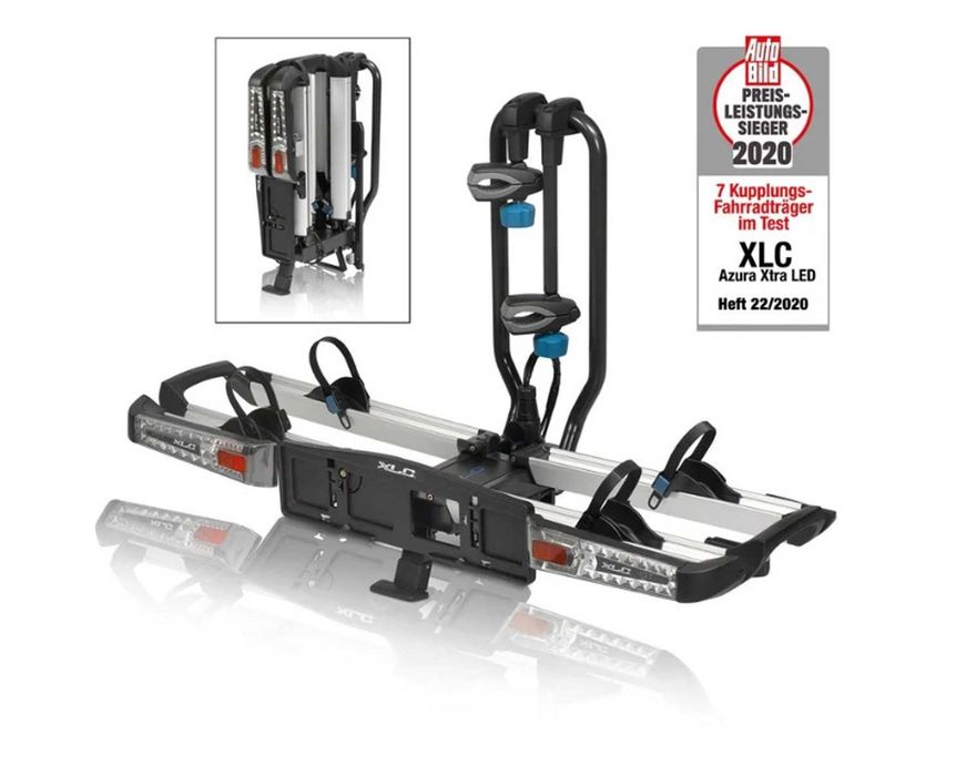 bagażnik rowerowy XLC Azura Xtra LED VC-C10 składany uchylny e-bike