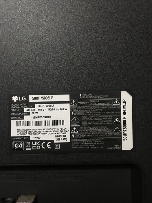 Plasma 50polegadas lg 50up75006lf com ecra partido