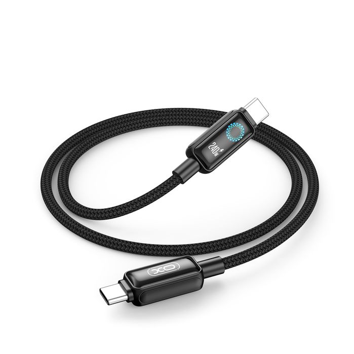 Xo kabel NB-Q312A Pd Usb-c - Usb-c 1,0m 240W czarny z LED