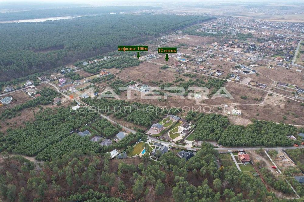 Бобриця 12 соток Продаж ділянки під забудову Поряд ліс