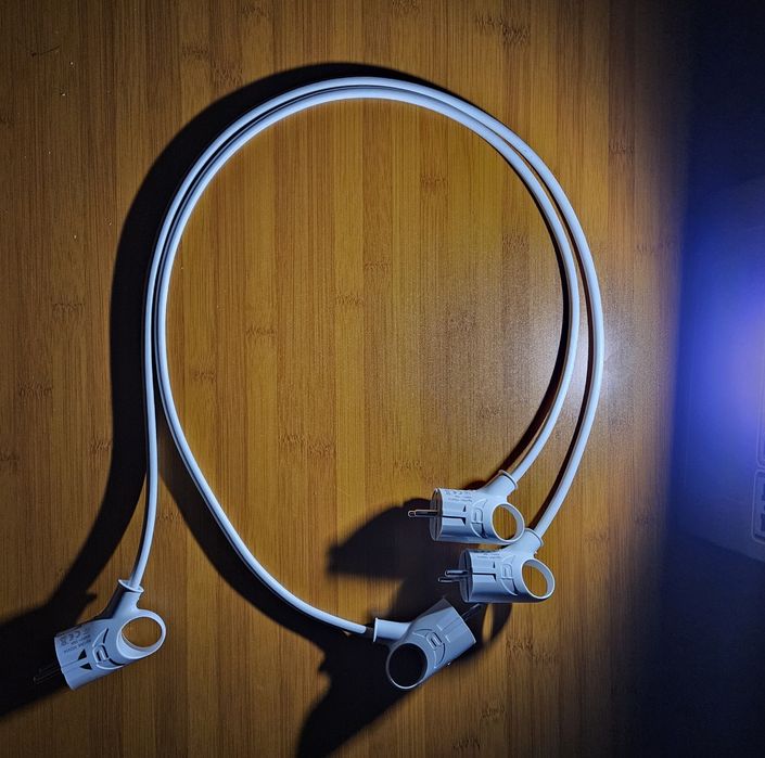 Кабель мережевий вилка-вилка для генераторів зарядних станцій 1м