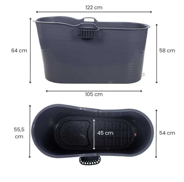 banheira para adultos 121 cm comprimento (HelloBath Bath Bucket XL )