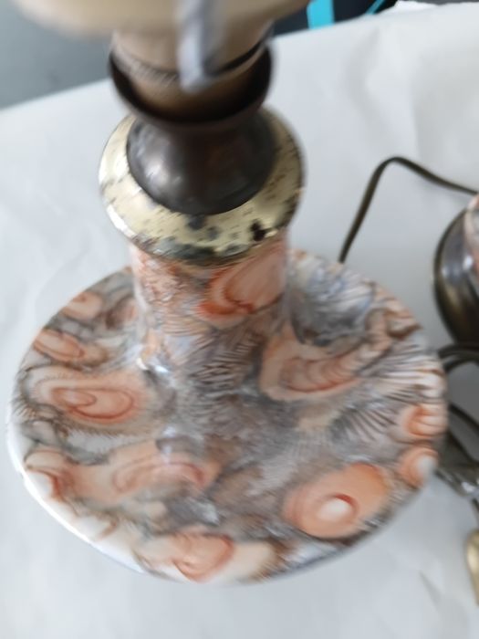 2 candeeiros de mesa vintage ceramica pintada á mão  anos 1960/19700