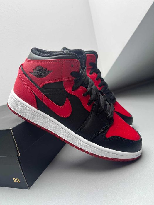 Nike Jordan Mid GS Banned Red Black White Jordany Czarno Czerwone
