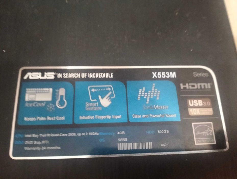 Portatil Asus X553MA (c/teclado avariado)