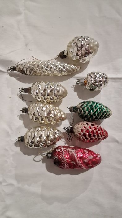 Bombki choinkowe prl, szyszki
