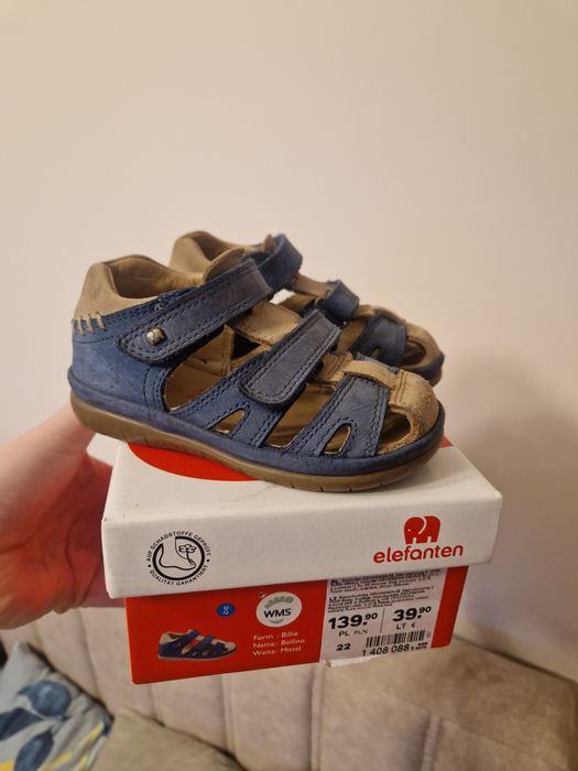 Buciki na lato sandalki klapki rozm 22 emel elefant