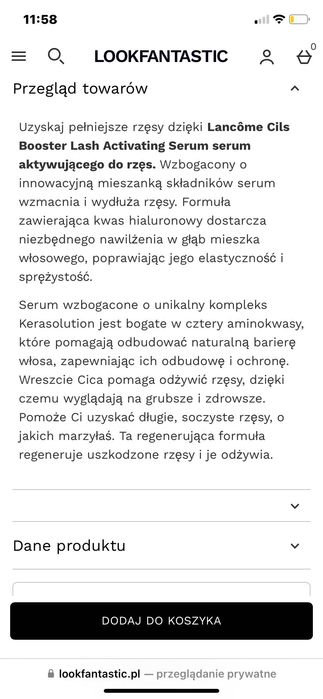 Serum do rzęs LANCOME Cils Booster - rewitalizujące serum.