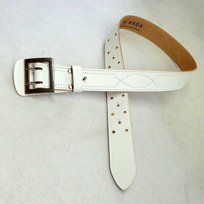 Oficerski pas pasek biały skóra drogówka mon żw