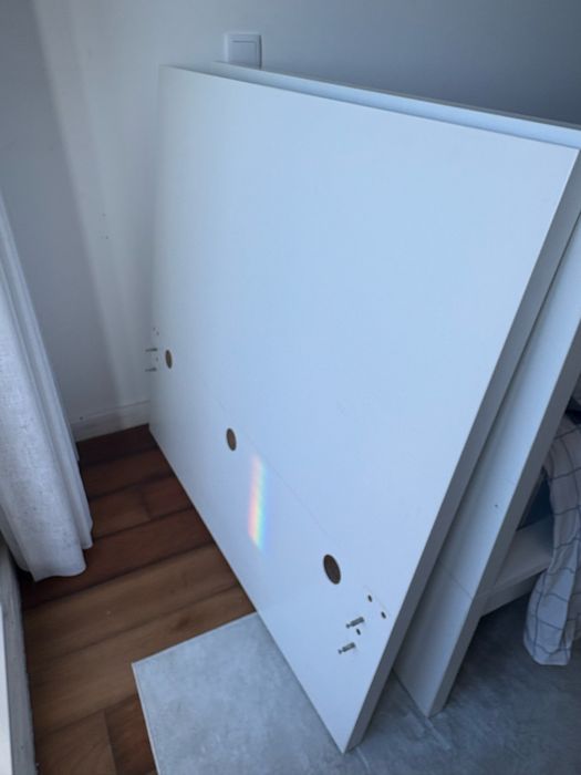 Cama individual Ikea com estrado e colchao