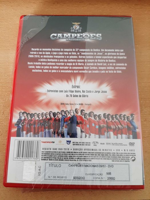 DVD Benfica Campeões Nacionais 2009/2010 novo