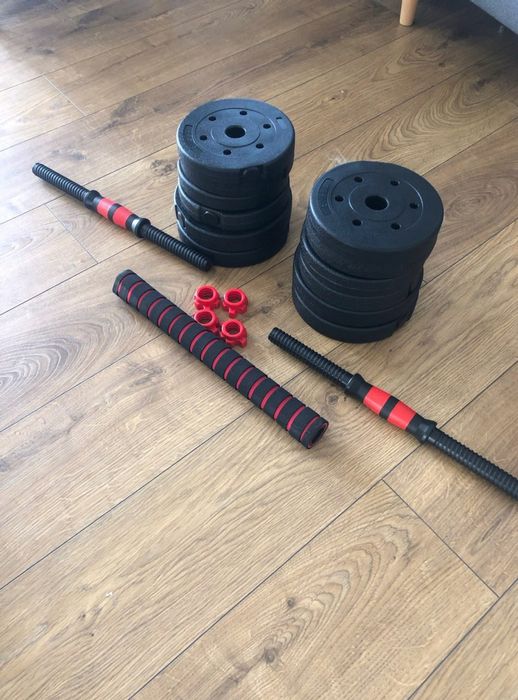 Zestaw treningowy ciężarki  regulowane 2w1 do domu 20 kg