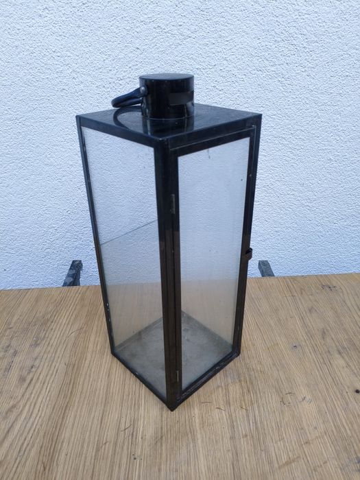 Duży lampion ogrodowy 50x18x18 czarny chrom