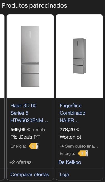 Frigorífico Haier No Frost  (Poucos meses de uso)