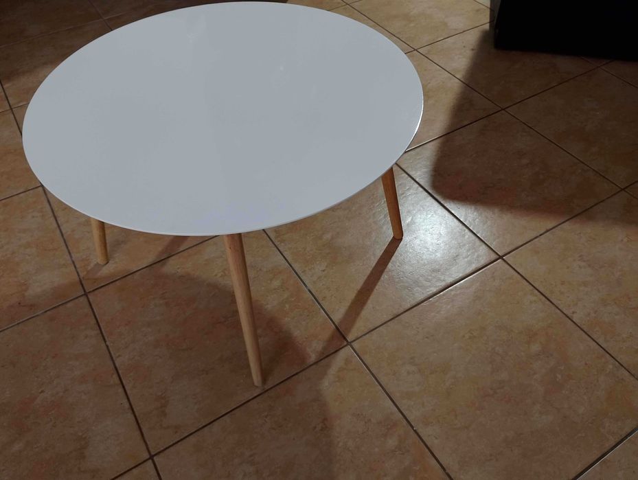 Biały stolik kawowy 60 cm | Styl skandynawski | Koszalin